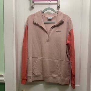 Columbia Blush and Coral Quarter-Zip Pullover